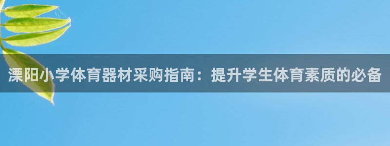 星欧娱乐官网下载：溧阳小学体育器材采购指南：提升学生